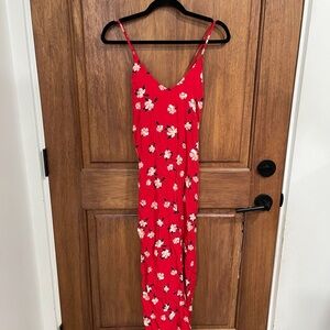 Old Navy Red Floral Maxi Dress